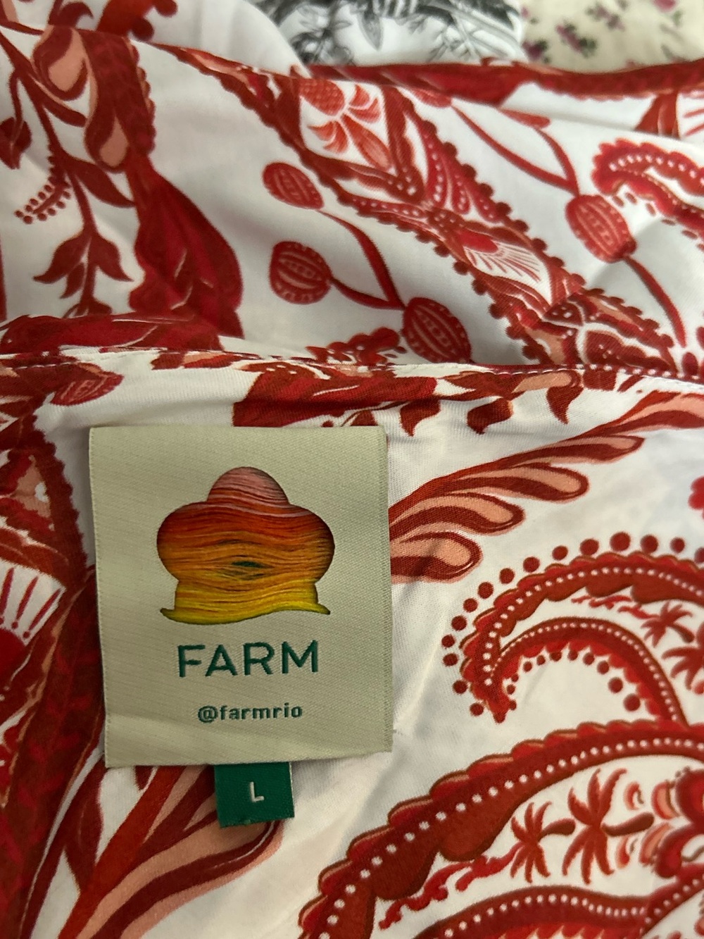 ⭐️FARM RIO Cameo Red & White Tropical Slip Dress Spaghetti Strap⭐️ as is - Picture 8 of 10